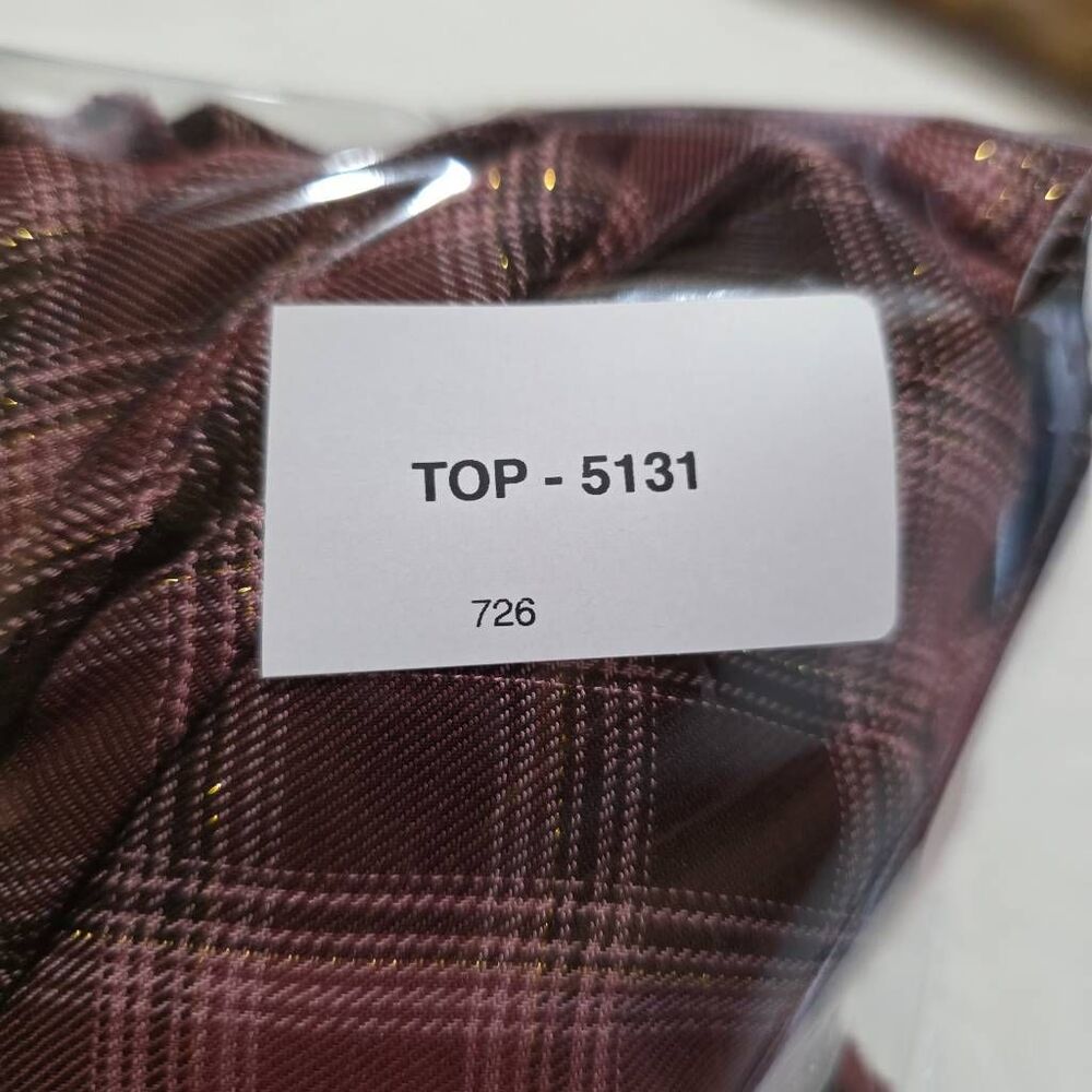 Cato Plaid Peasant Blouse 22/24W Ruffle Sleeve Pink - Picture 10 of 10